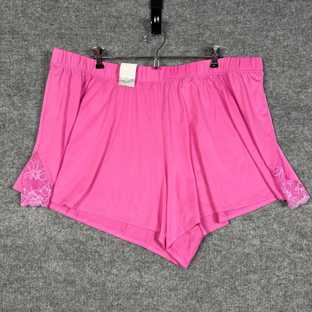 Sleep‎ by Cacique Plus Sz 22/24 US 3XPJ Shorts Pink Lace Side Elastic Waistband